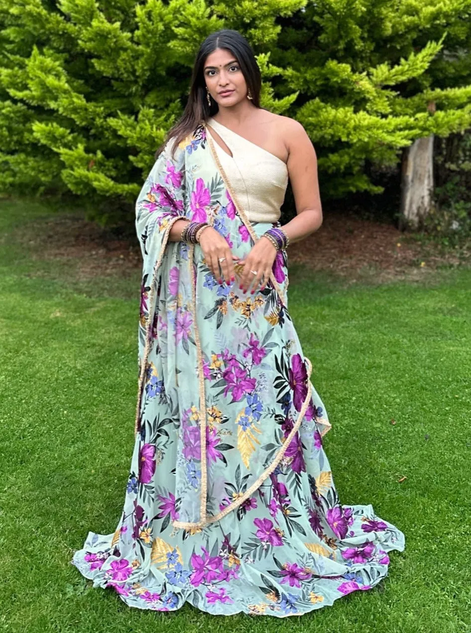 RAISA Floral Burnout Dupatta