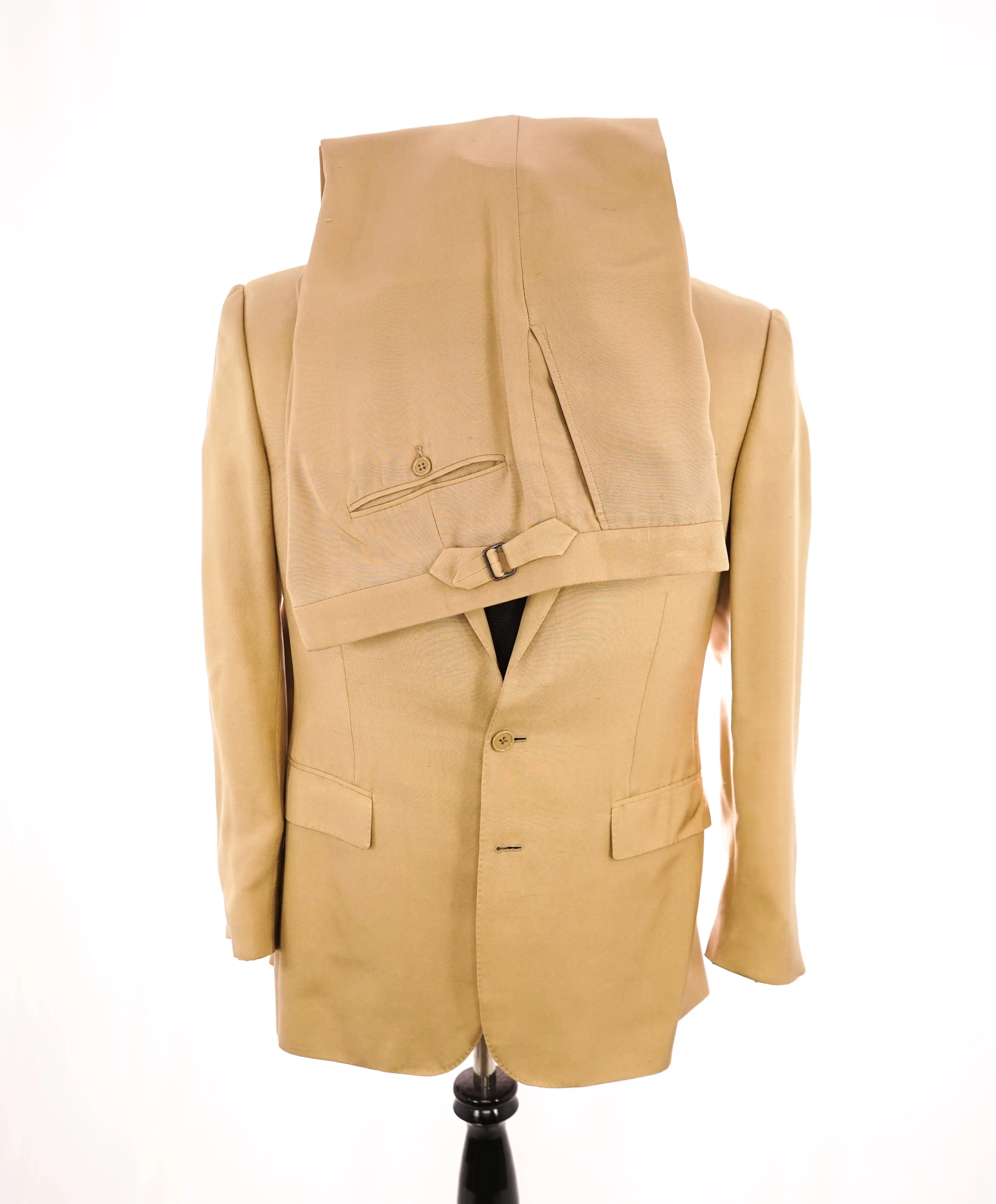 RALPH LAUREN PURPLE LABEL - Gold “Anthony PURE SILK Shantung” Suit - 40R
