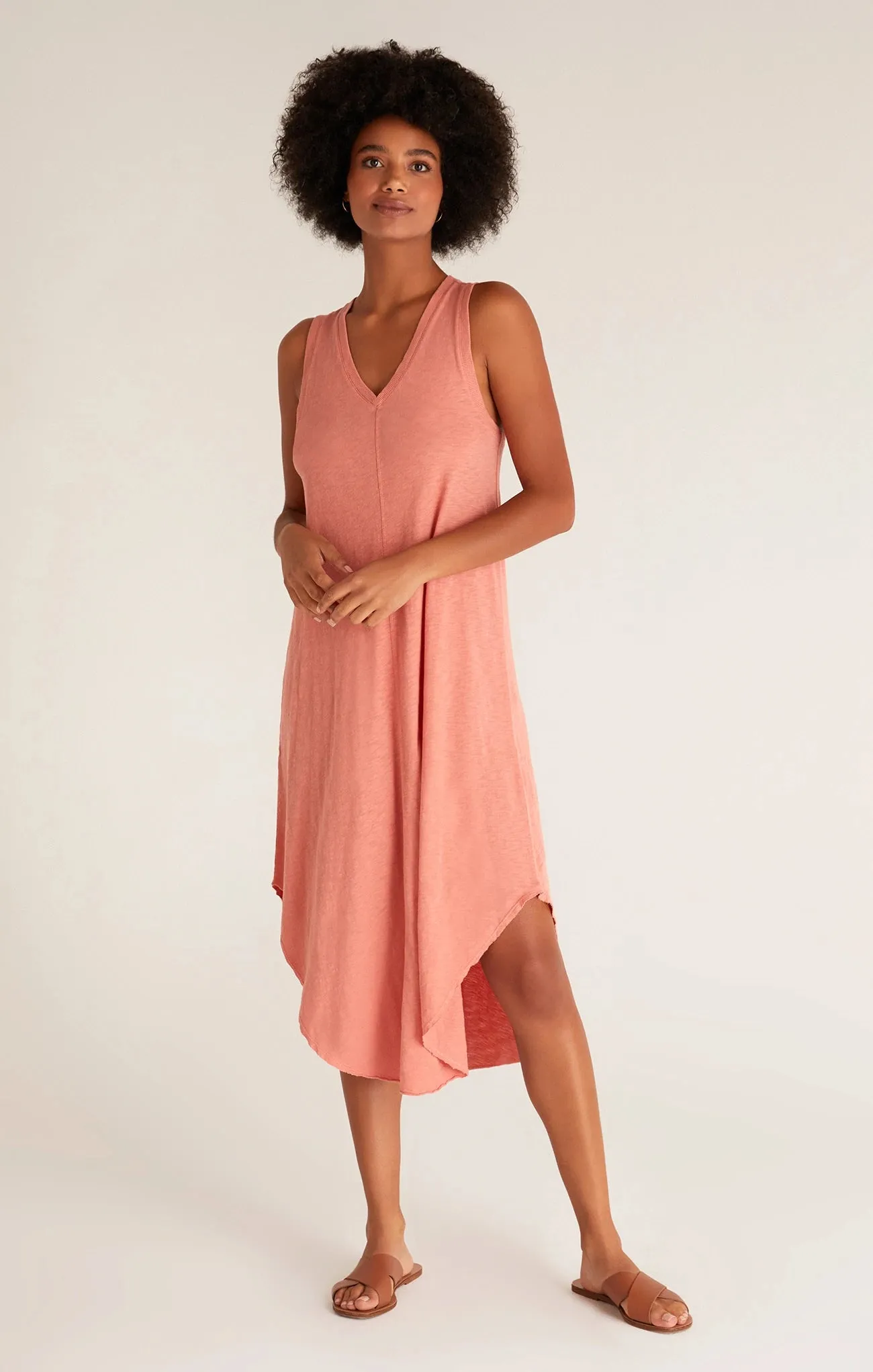 Reverie midi dress in canyon rose