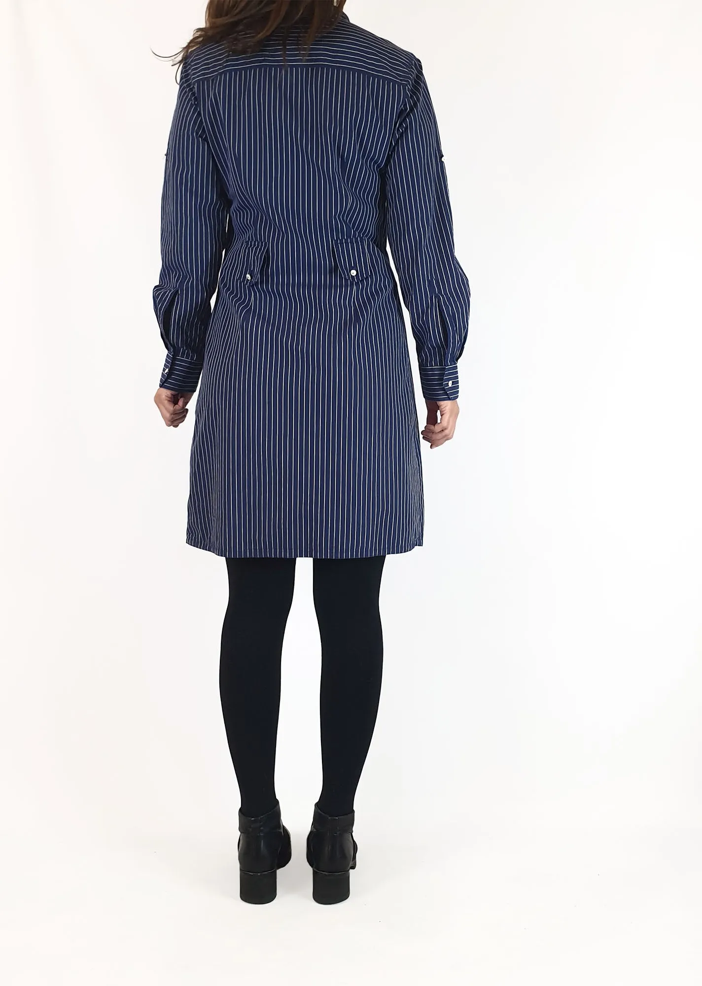 R.M.Willaims blue and white pinstripe shirt dress size 8
