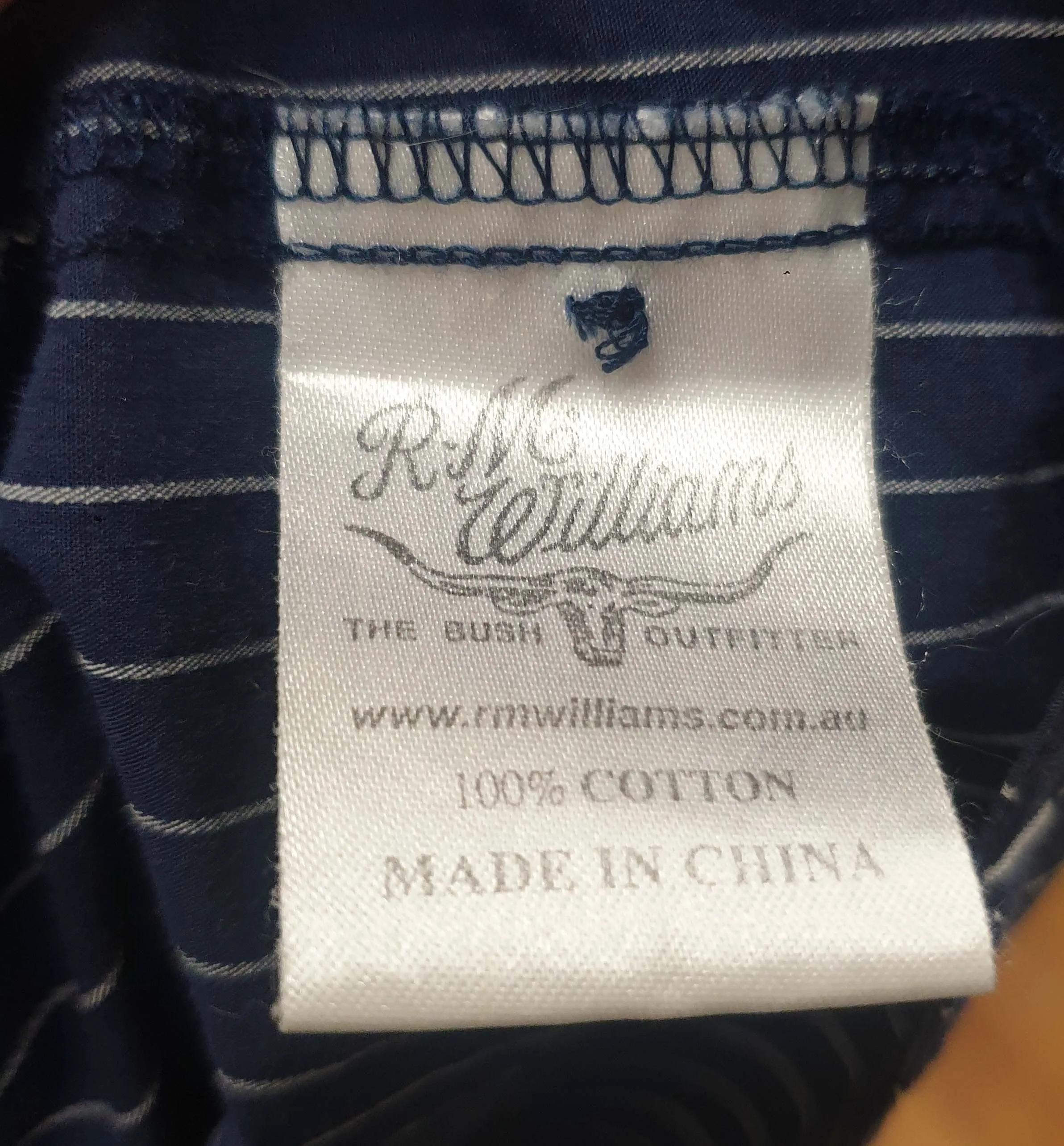 R.M.Willaims blue and white pinstripe shirt dress size 8