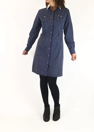 R.M.Willaims blue and white pinstripe shirt dress size 8