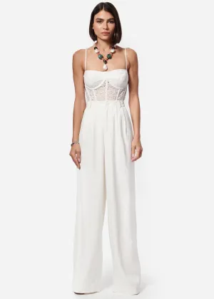 Rylie Rayon Twill Pant (White)