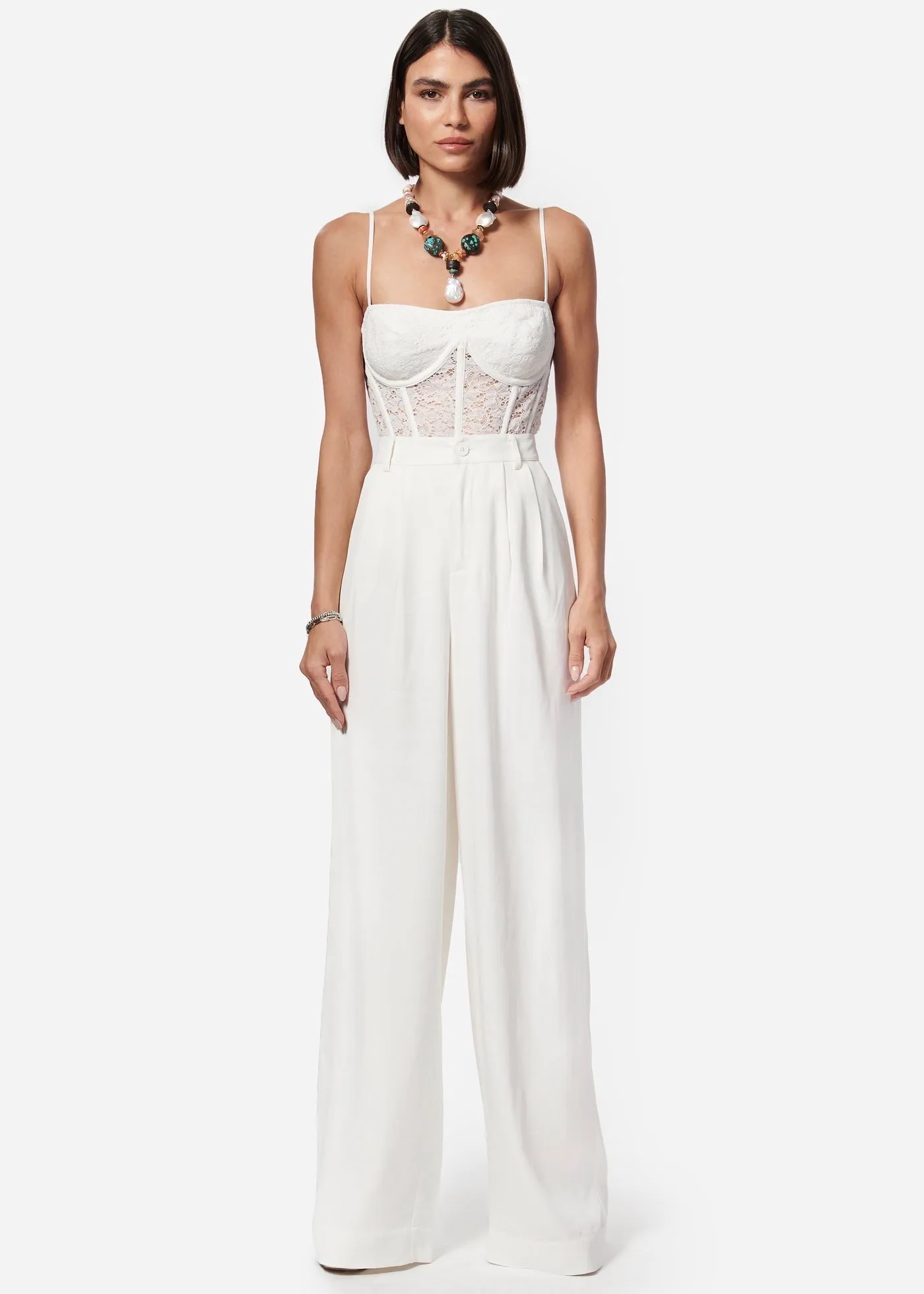 Rylie Rayon Twill Pant (White)