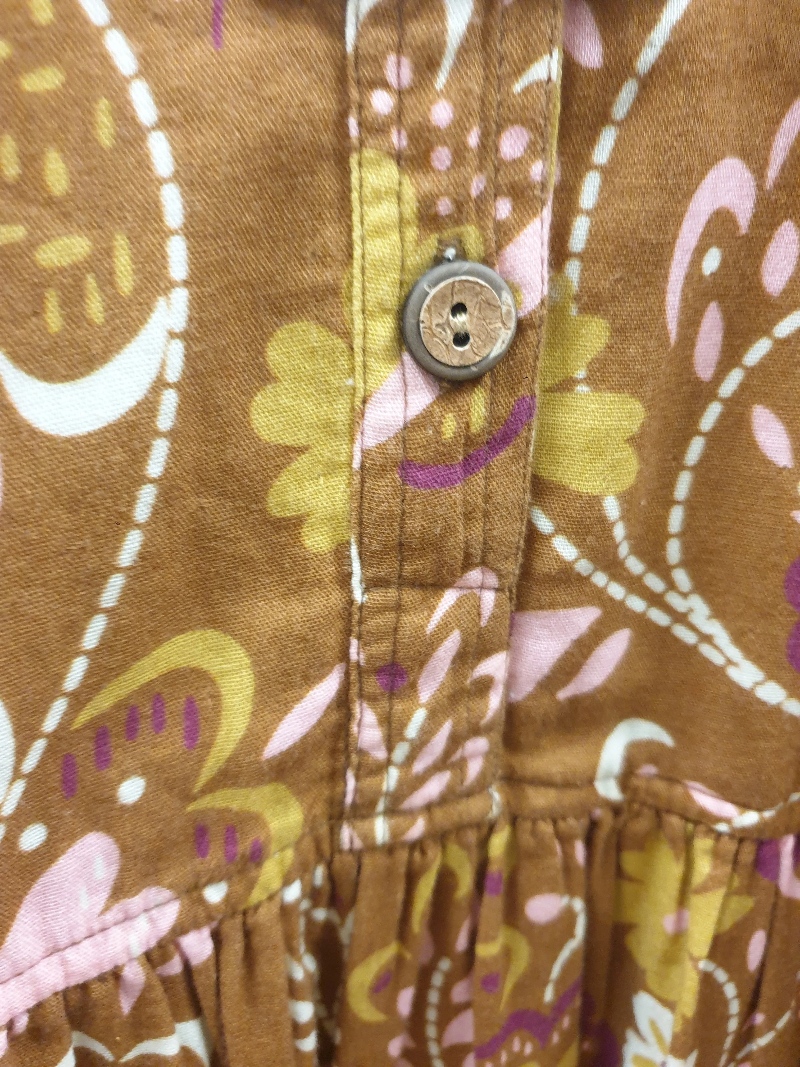 Sage & Claire mustard print long sleeve dress size M