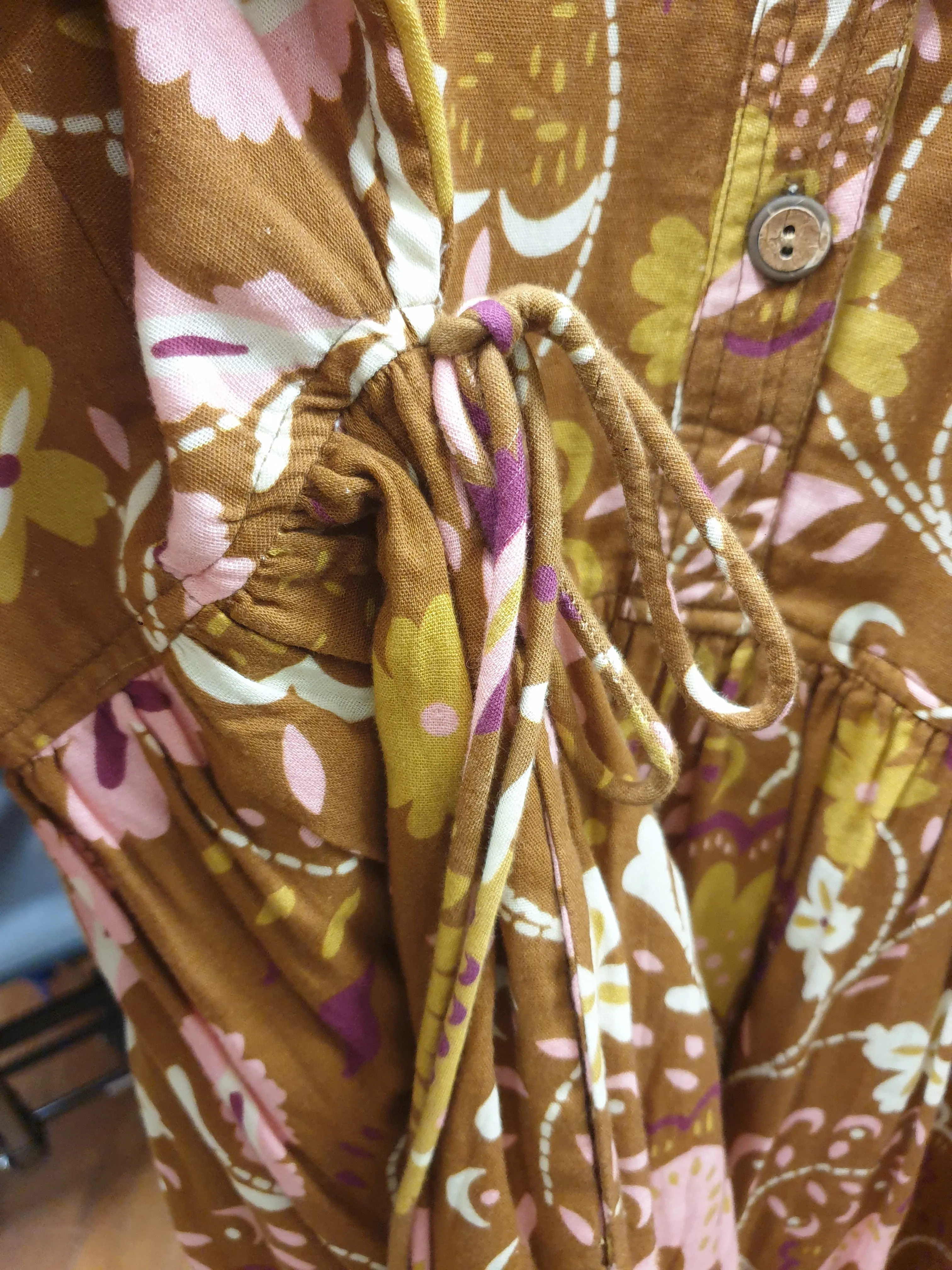 Sage & Claire mustard print long sleeve dress size M