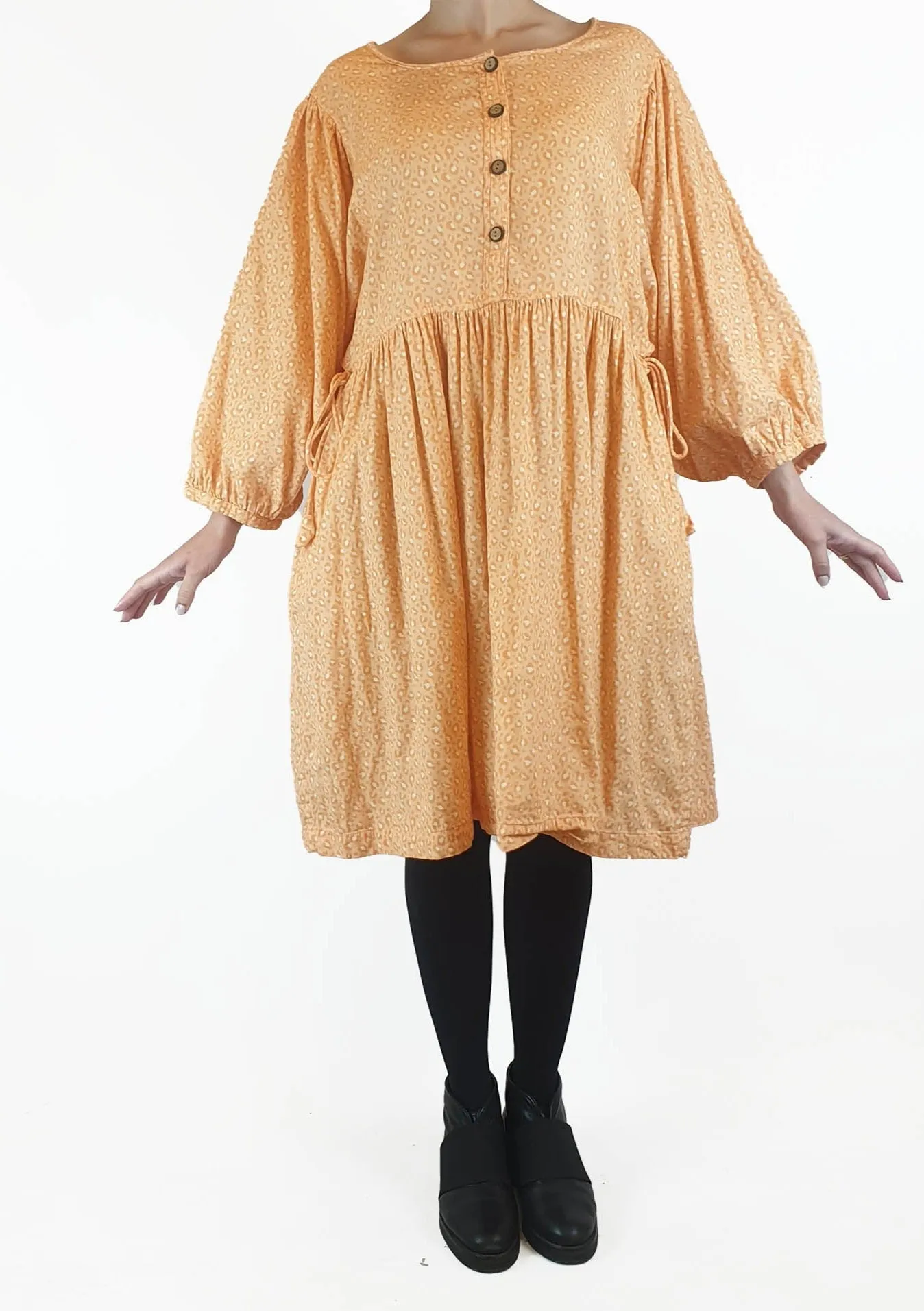 Sage & Claire orange animal print long sleeve dress size S