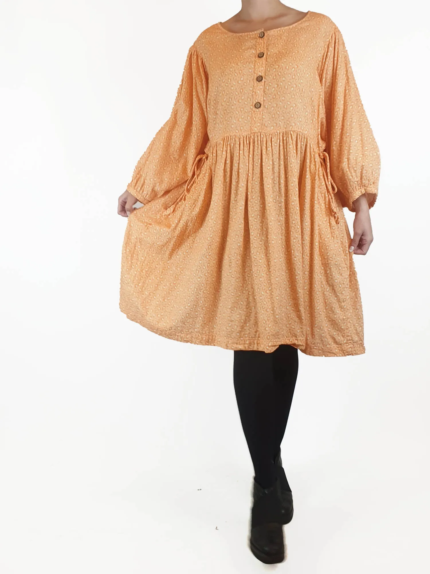 Sage & Claire orange animal print long sleeve dress size S