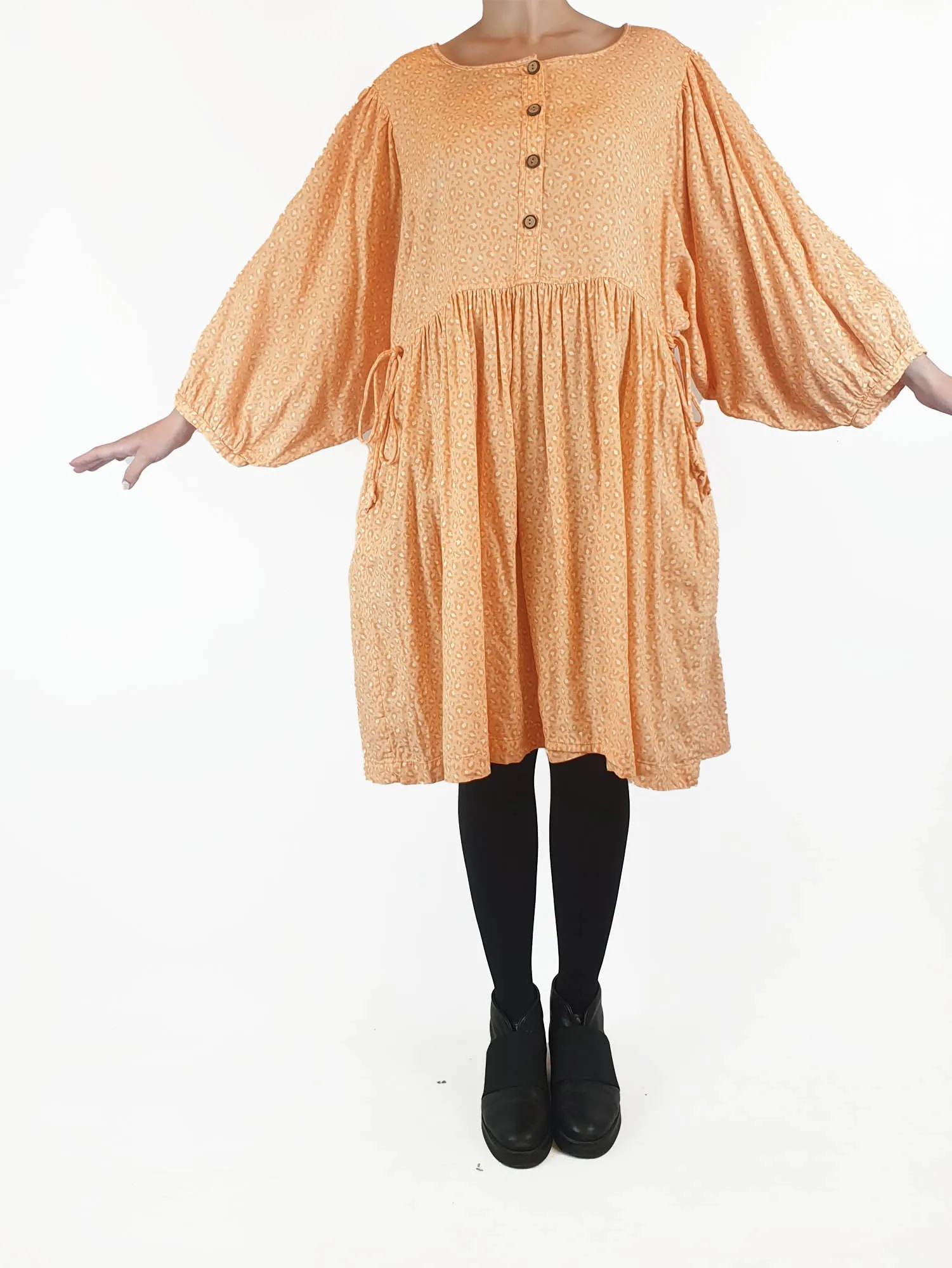Sage & Claire orange animal print long sleeve dress size S