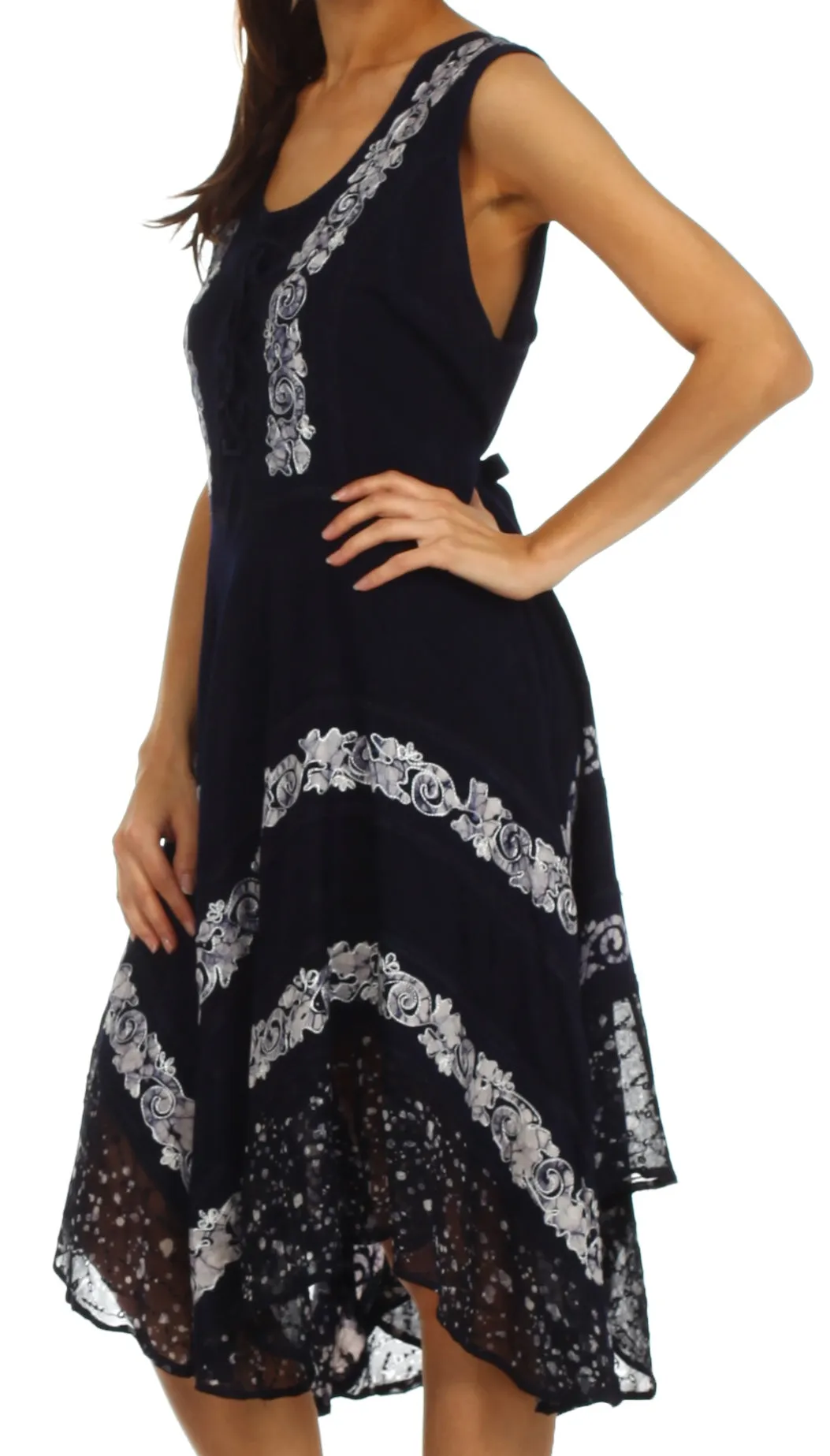 Sakkas Briar Rose Batik Corset Style Dress