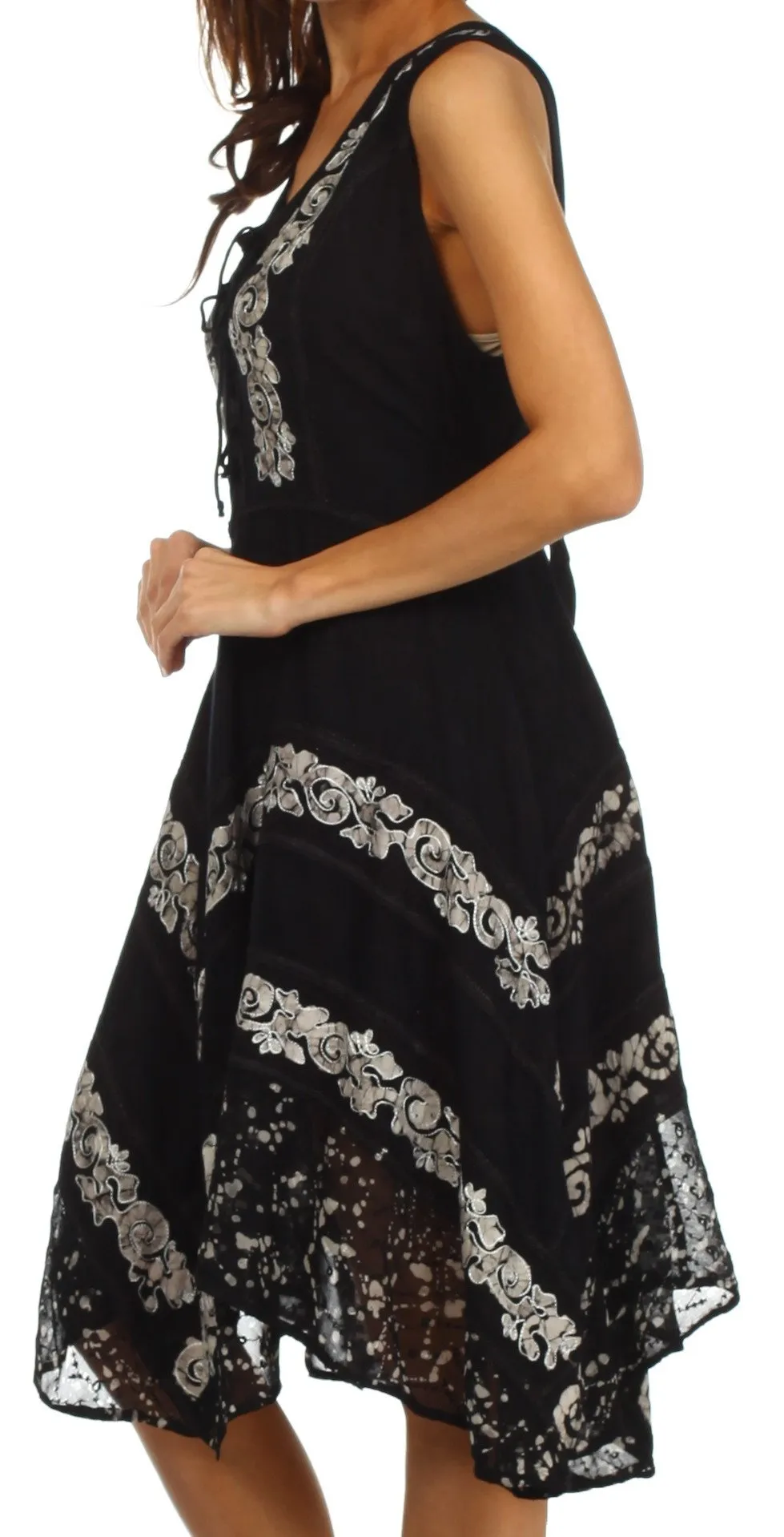 Sakkas Briar Rose Batik Corset Style Dress