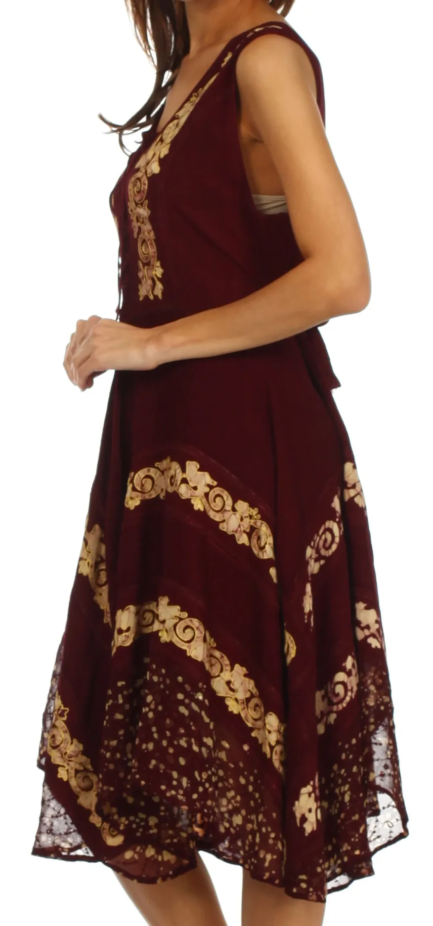 Sakkas Briar Rose Batik Corset Style Dress