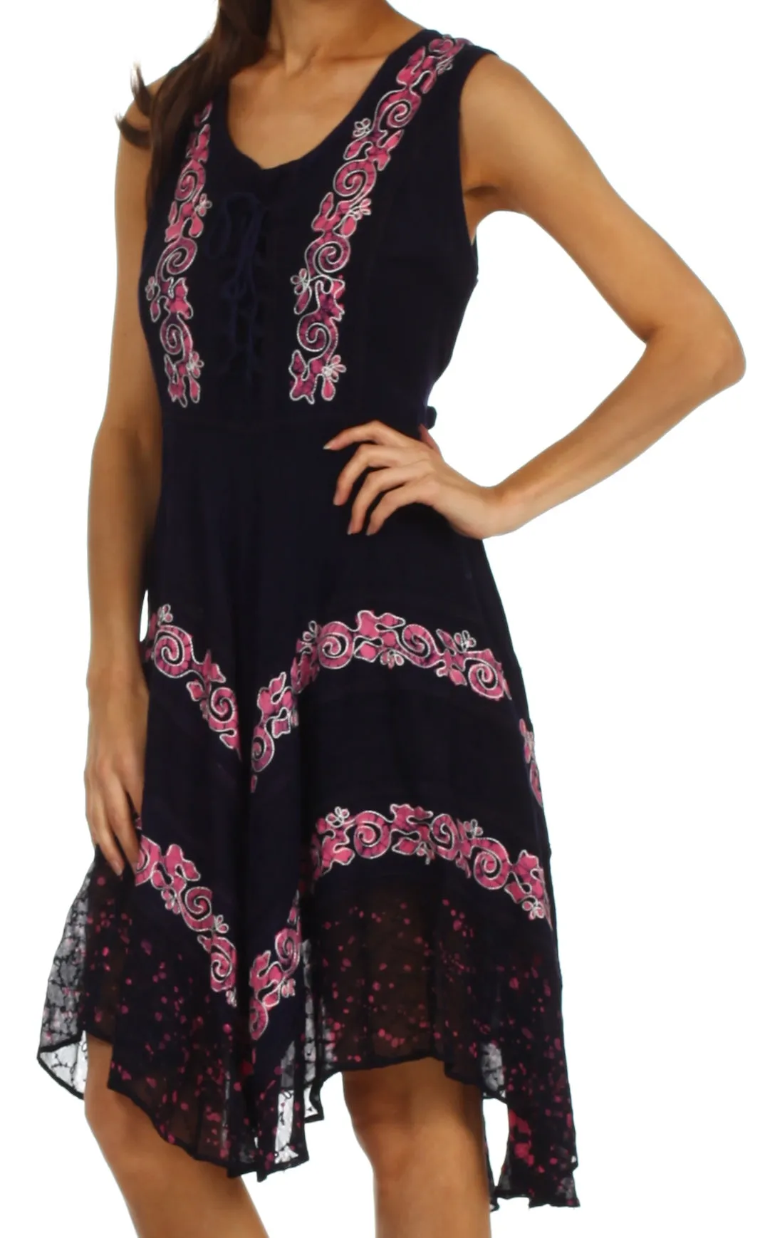 Sakkas Briar Rose Batik Corset Style Dress