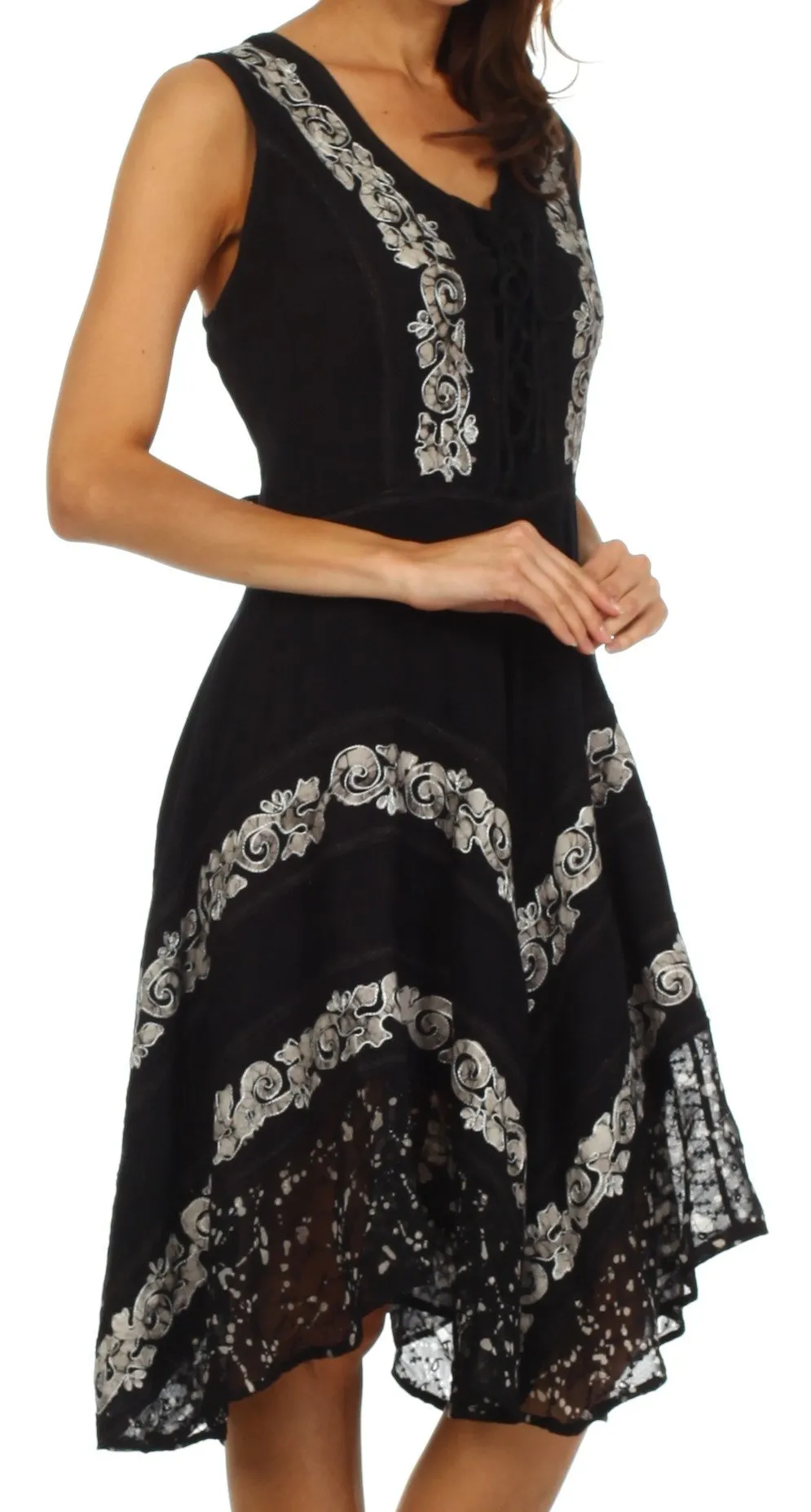 Sakkas Briar Rose Batik Corset Style Dress