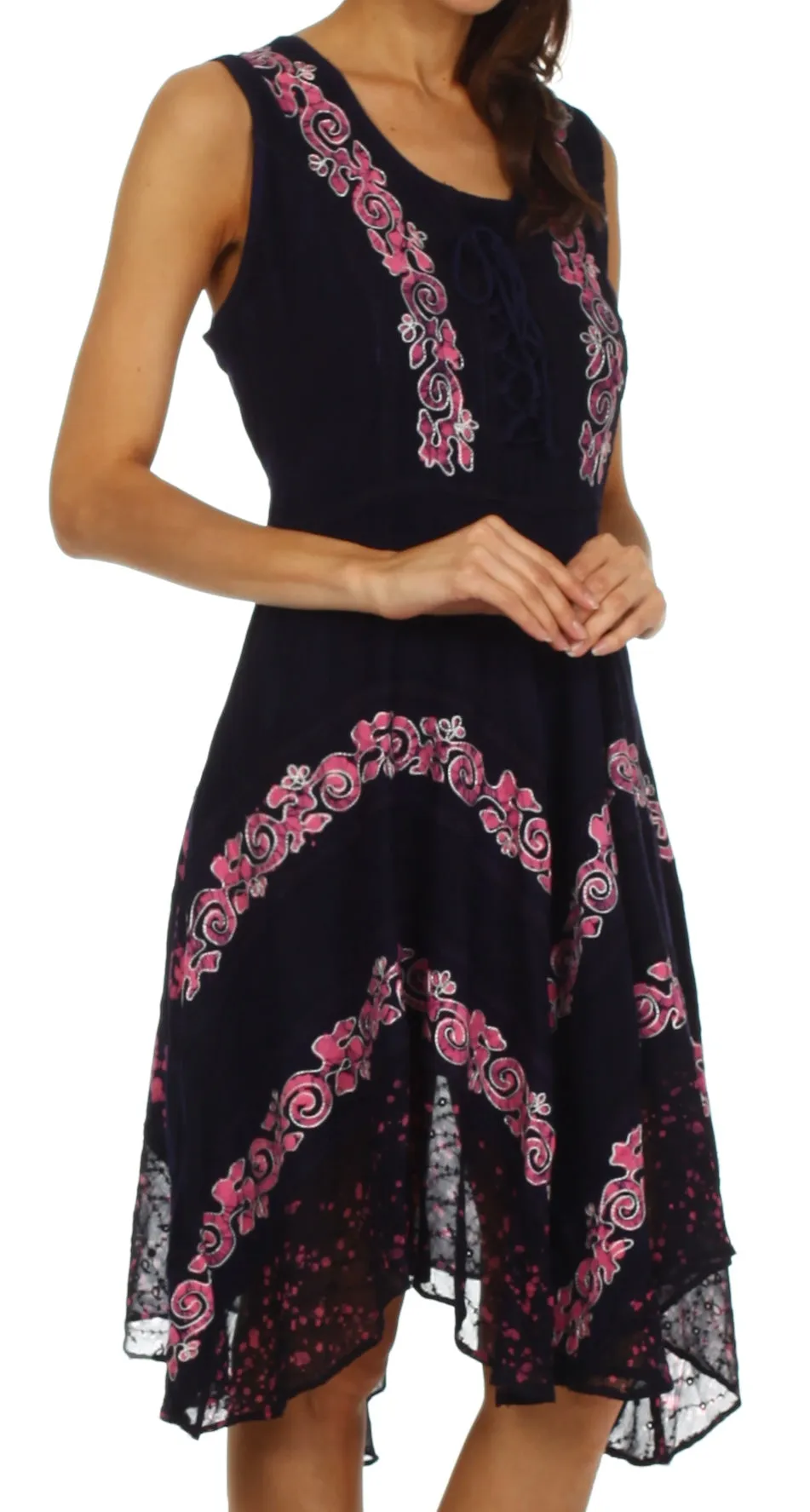 Sakkas Briar Rose Batik Corset Style Dress
