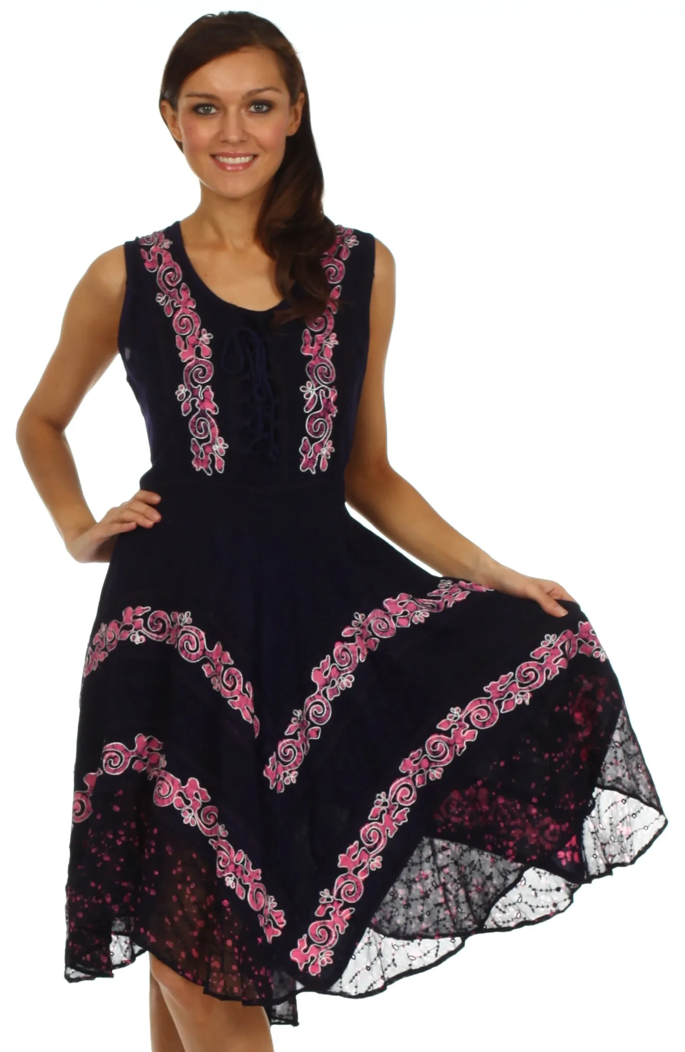 Sakkas Briar Rose Batik Corset Style Dress