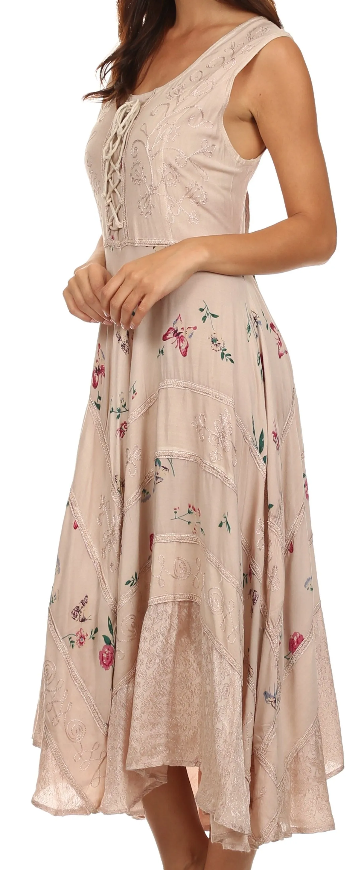 Sakkas Garden Goddess Corset Style Dress