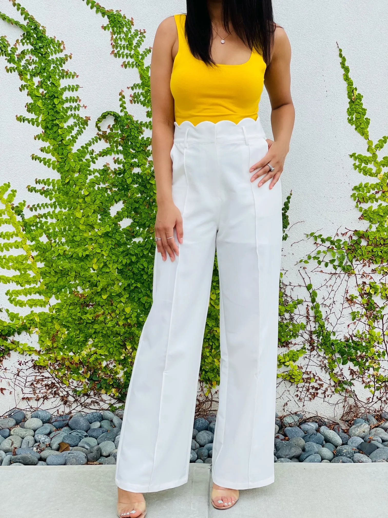 Scalloped High Waisted Pants