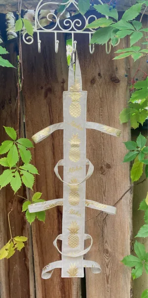 SCARF HOLDER - beige Pineapple   Aloha