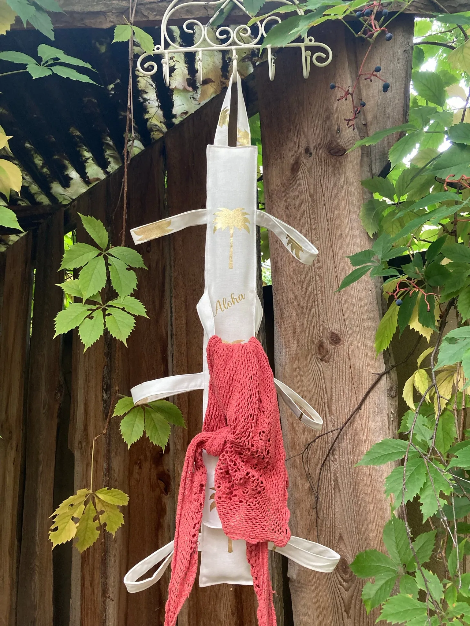 SCARF HOLDER - beige Pineapple   Aloha
