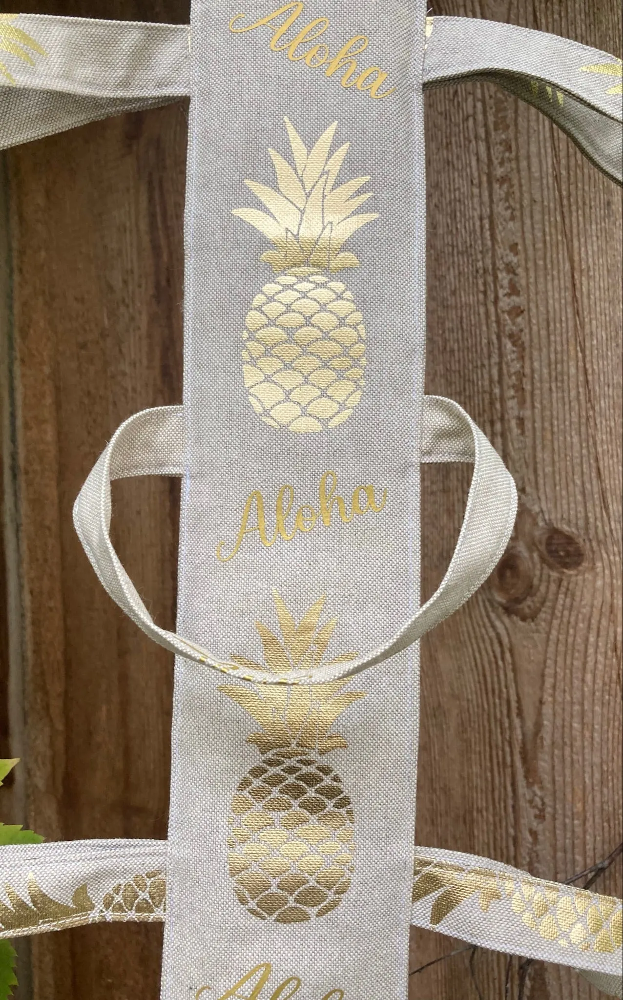 SCARF HOLDER - beige Pineapple   Aloha