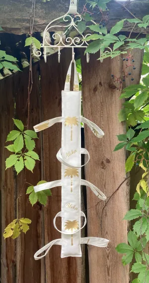 SCARF HOLDER - white Palmtrees   Aloha