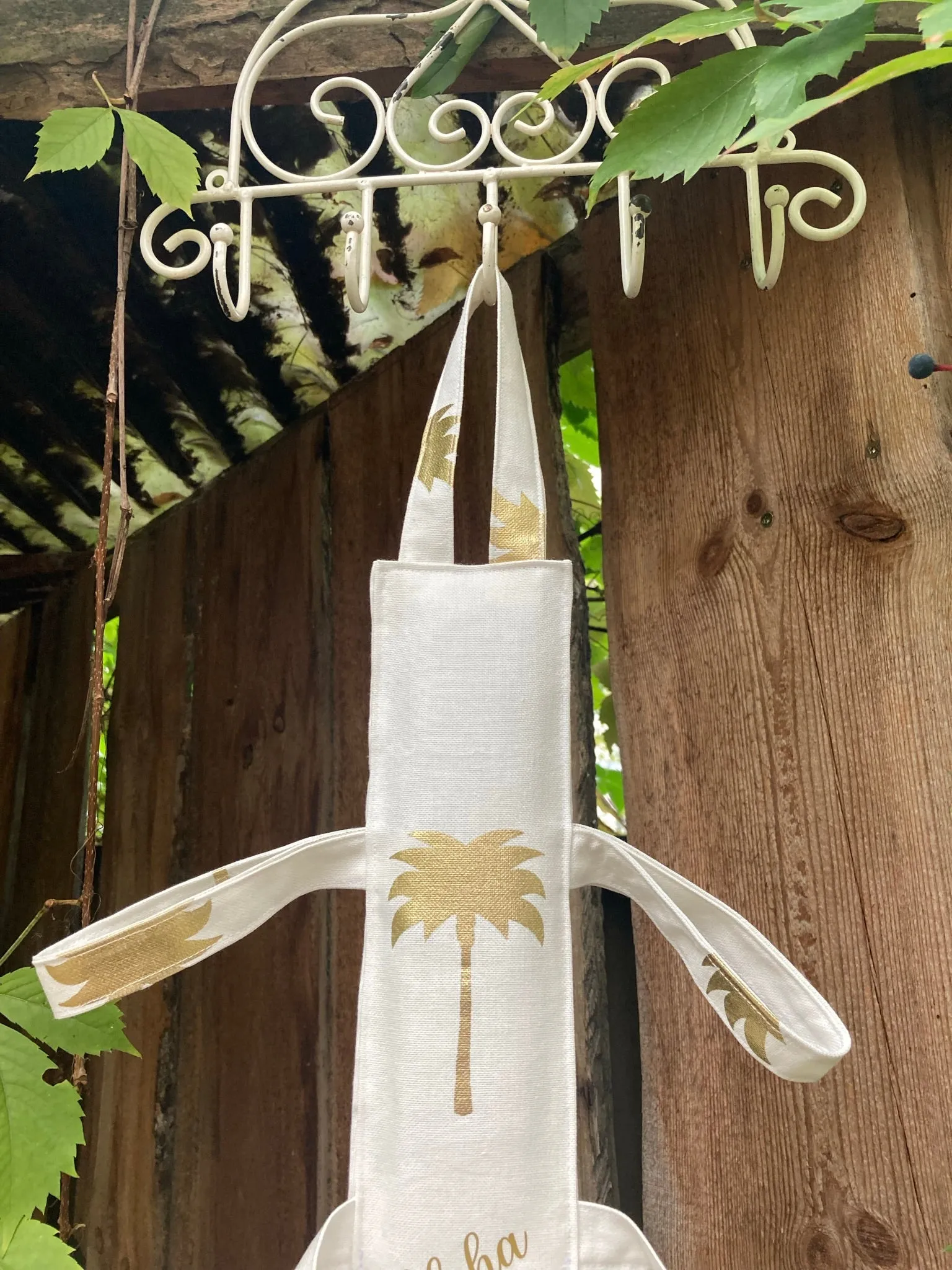 SCARF HOLDER - white Palmtrees   Aloha