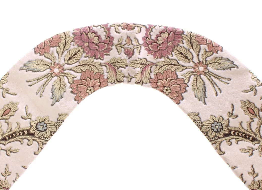 Scarf Men's Beige Silk Necktie Baroque Pattern