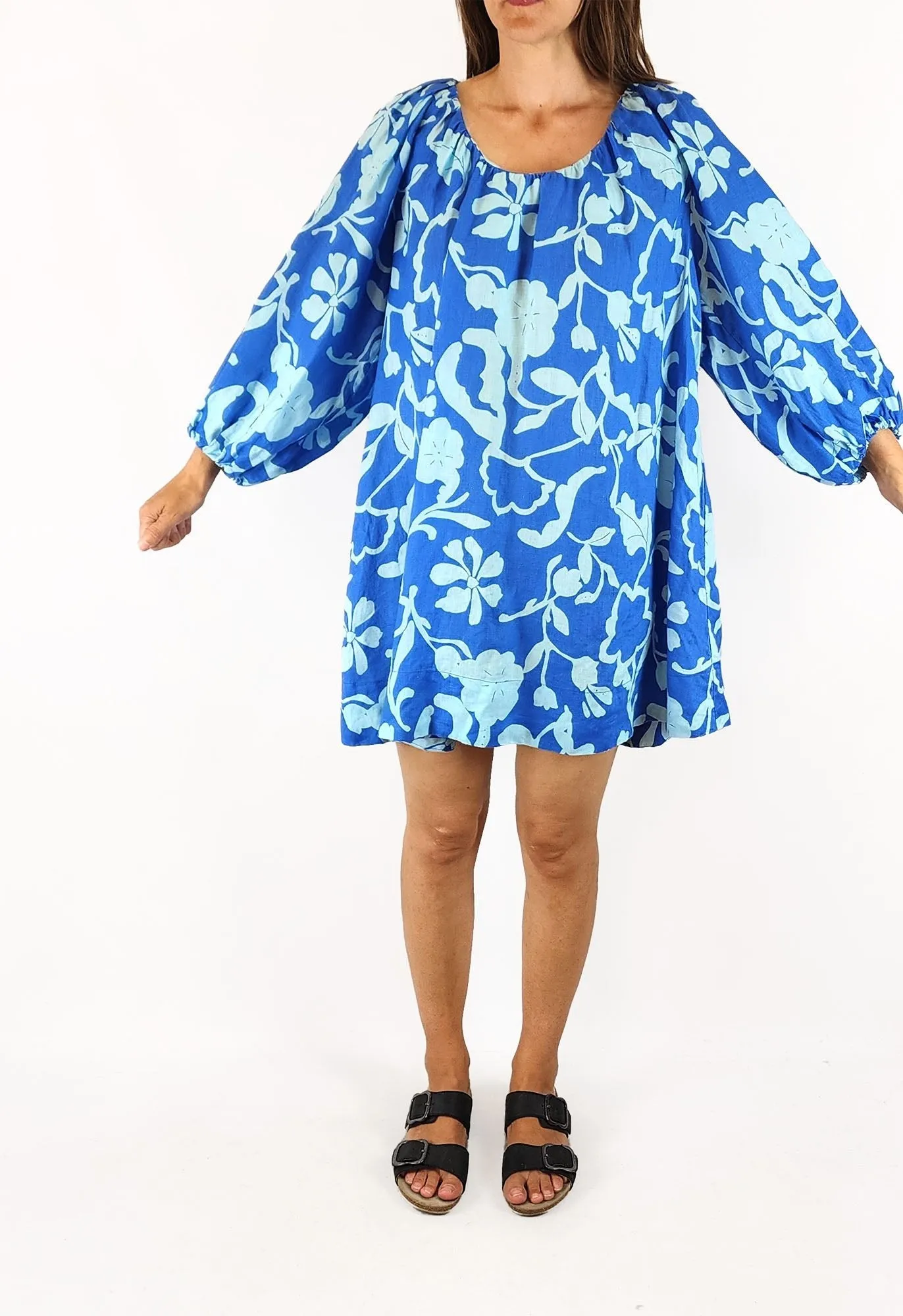 Seed blue linen oversize dress size 8