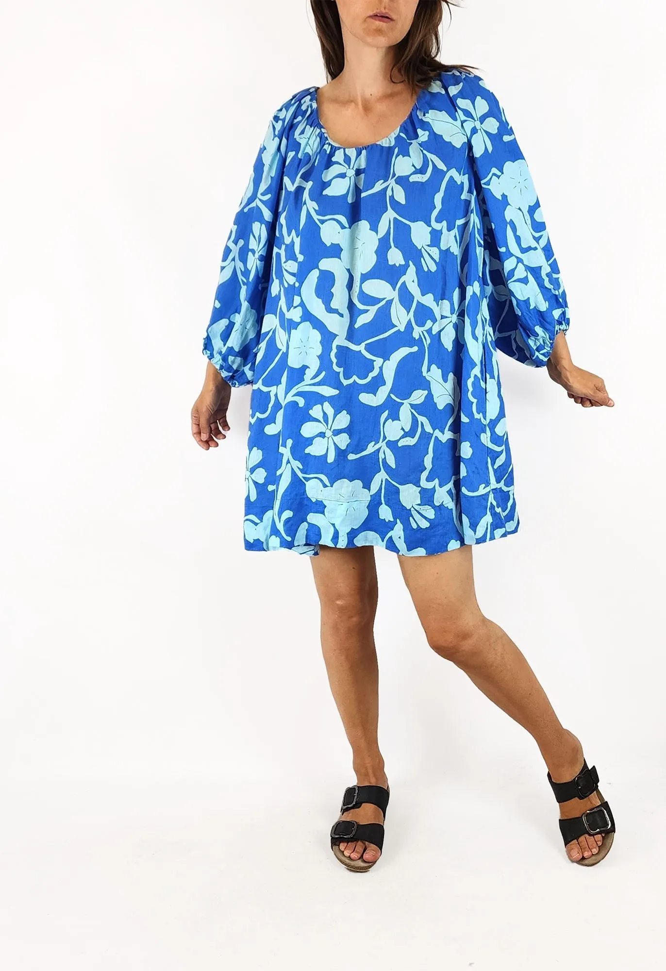 Seed blue linen oversize dress size 8