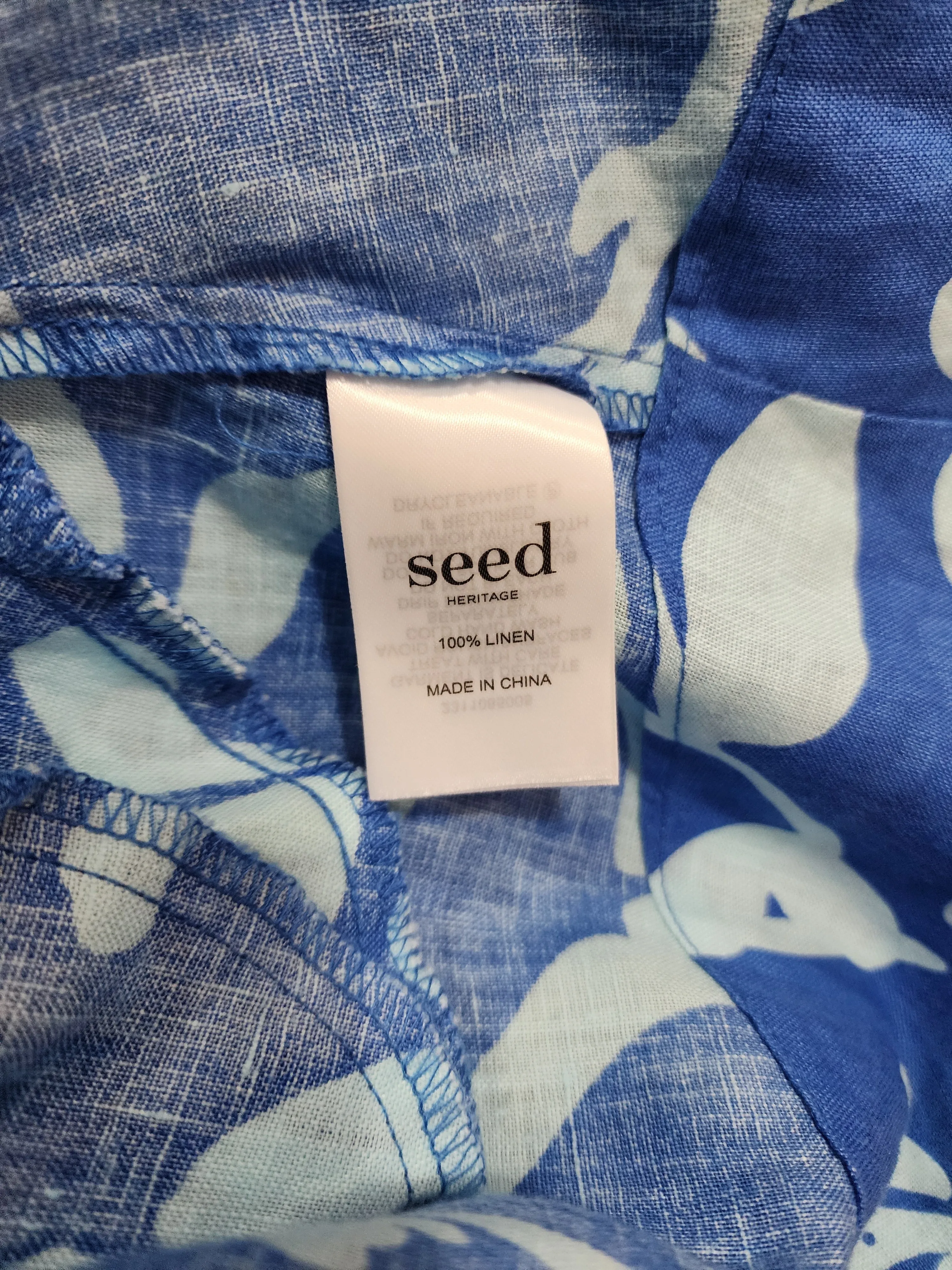 Seed blue linen oversize dress size 8