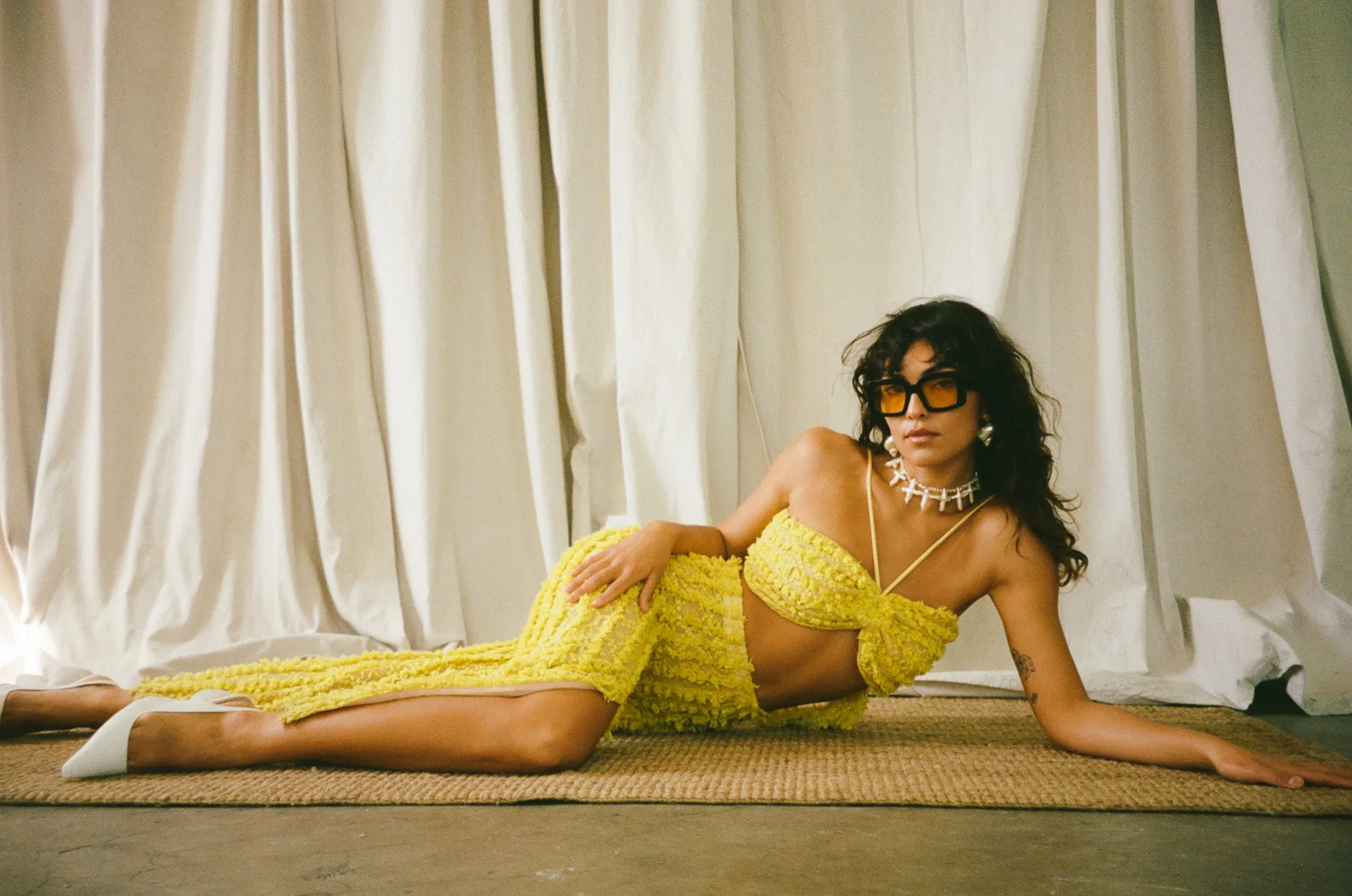 selena pant in piña lace