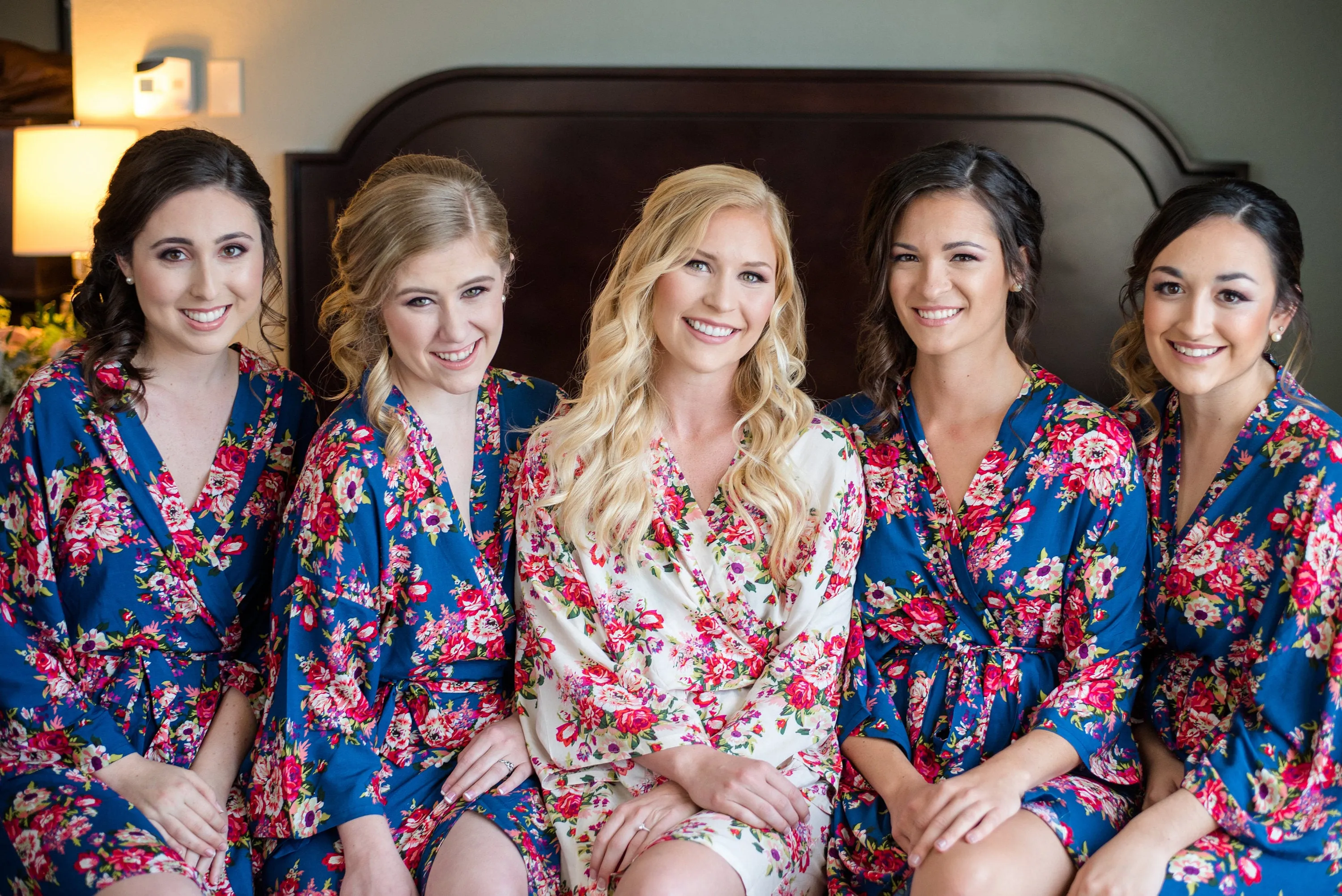SHIP IN 2 DAYS Set of 5 Bridesmaids Robes, Floral Bridesmaids Robes, Cotton Bridesmaids Robes, Kimono Robes, Flower Girl & Plus Size Robes