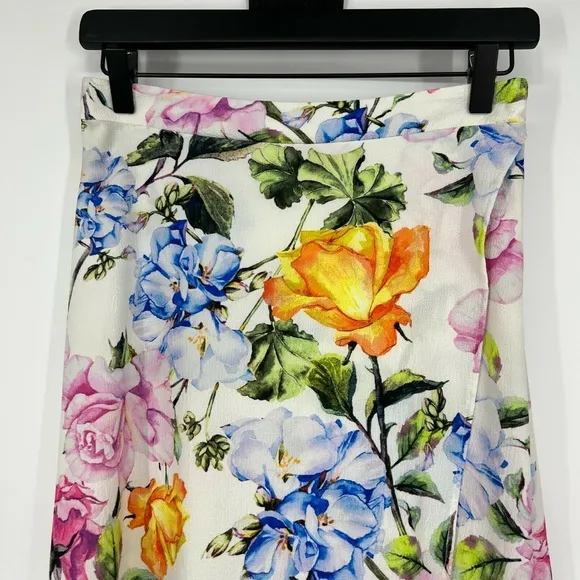 Show Me Your Mumu Skirt White Floral Faux Wrap Midi