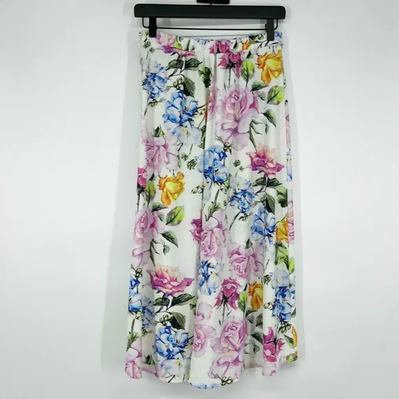 Show Me Your Mumu Skirt White Floral Faux Wrap Midi