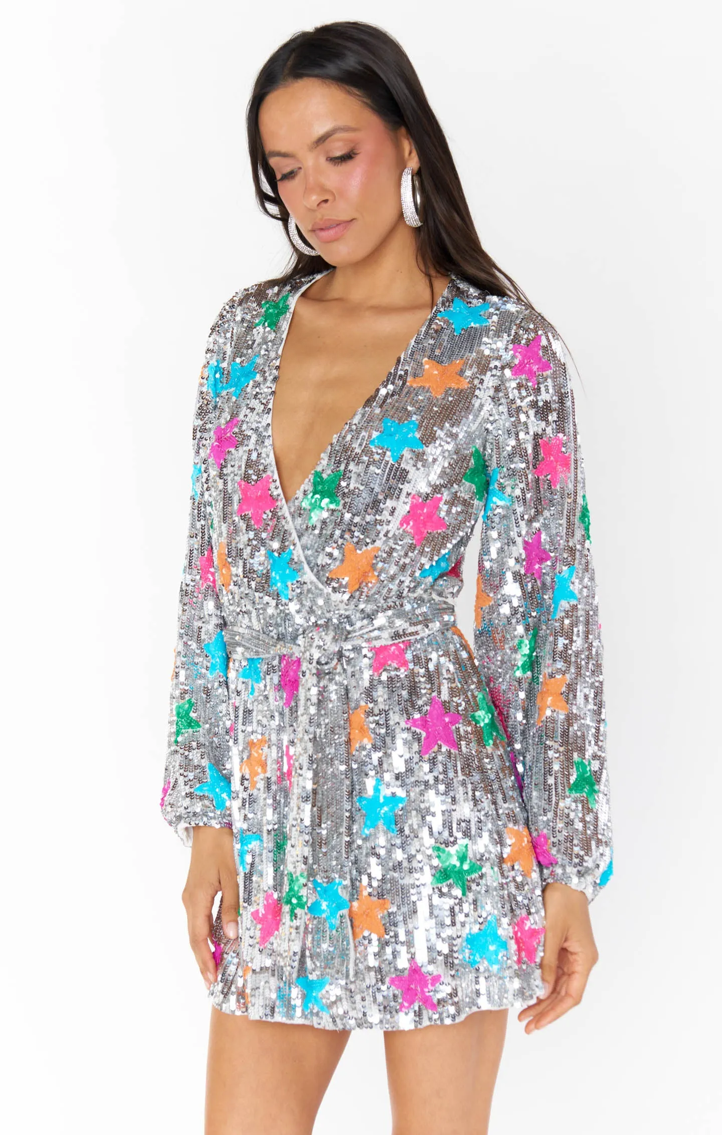 Show Me Your Mumu Wear Me Out Evening Dress Rainbow Stars Sequins