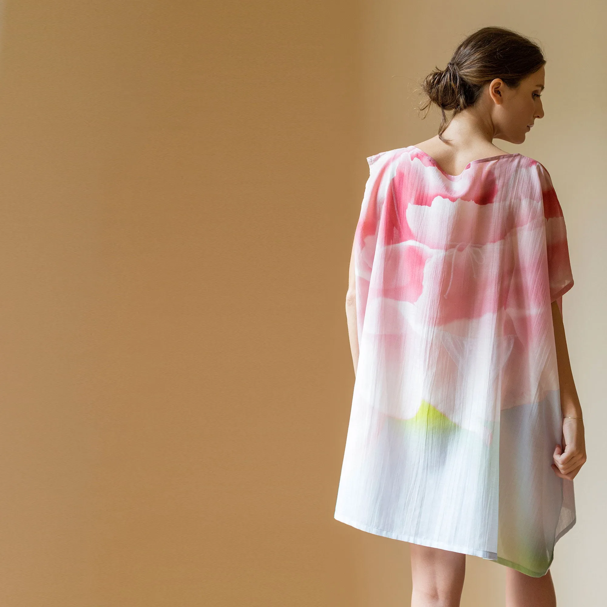 Silk Cotton Kaftan Flower
