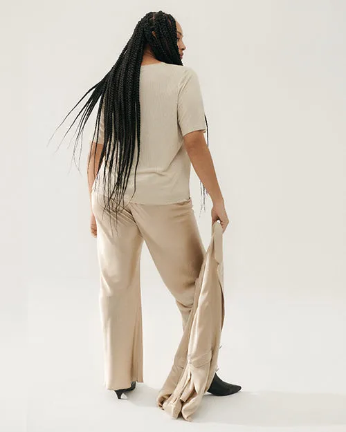 SILK LAUNDRY |  Bias Cut Pants | Hazelnut