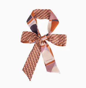 Silk Pattern Skinny Scarf