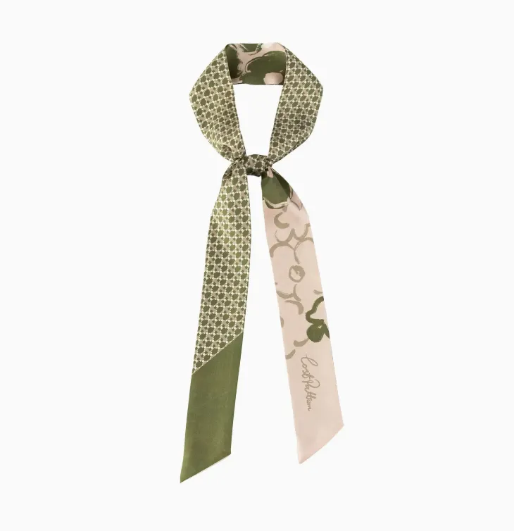 Silk Pattern Skinny Scarf