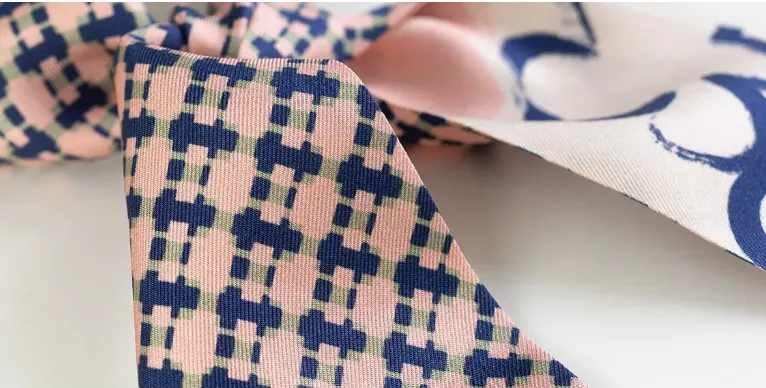 Silk Pattern Skinny Scarf