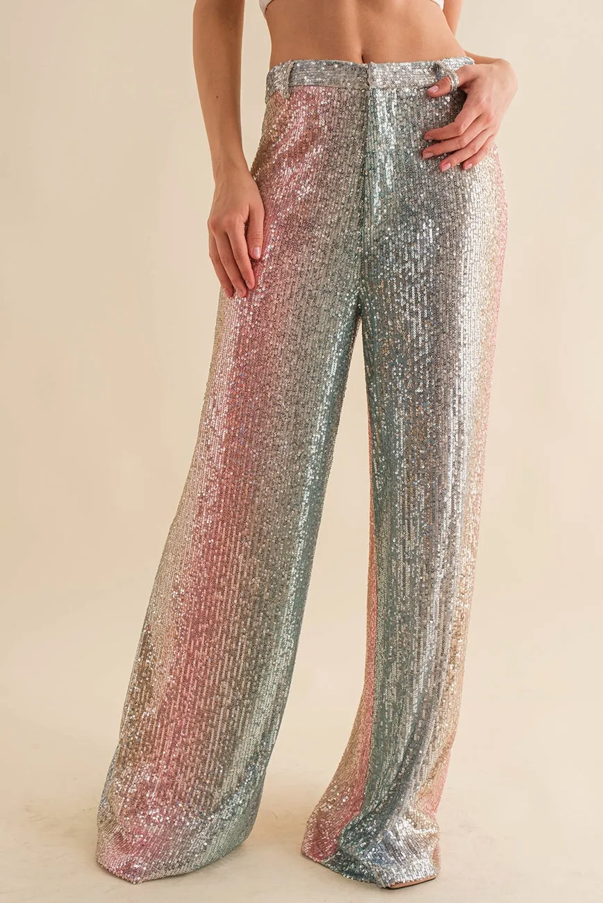 Silver Ombre Sequin Pants