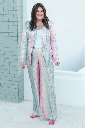 Silver Ombre Sequin Pants