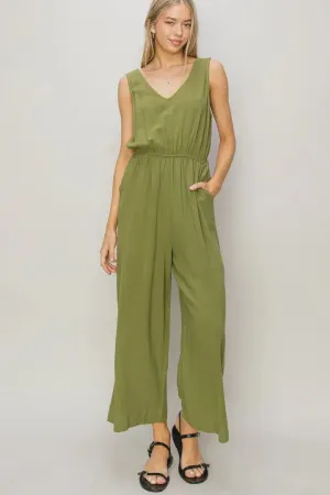 SLEEVELESS LINEN JUMPSUIT