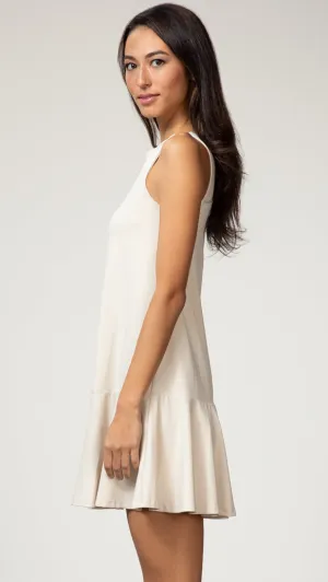 Sleeveless Ruffle Dress - Blanched Almond