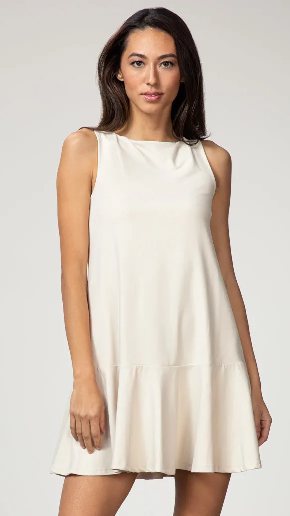 Sleeveless Ruffle Dress - Blanched Almond