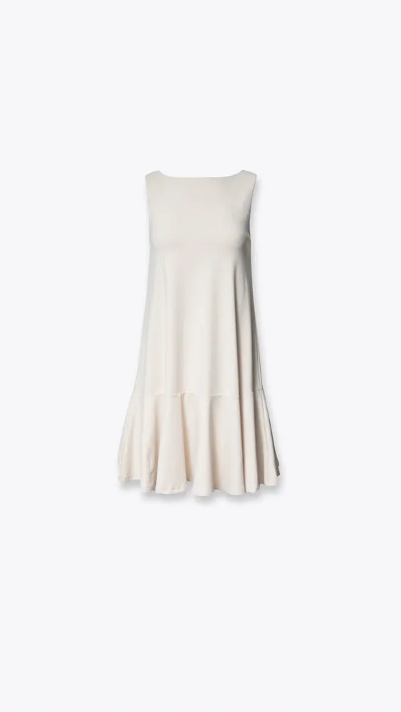 Sleeveless Ruffle Dress - Blanched Almond