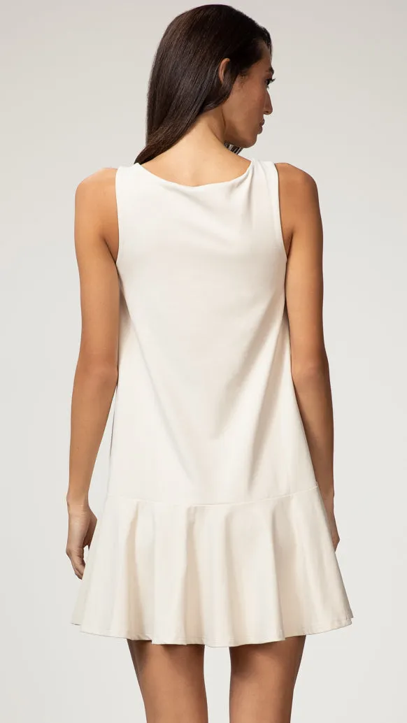 Sleeveless Ruffle Dress - Blanched Almond