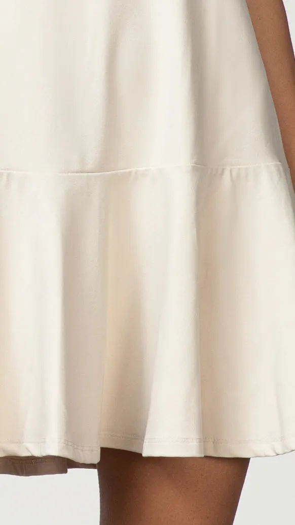 Sleeveless Ruffle Dress - Blanched Almond