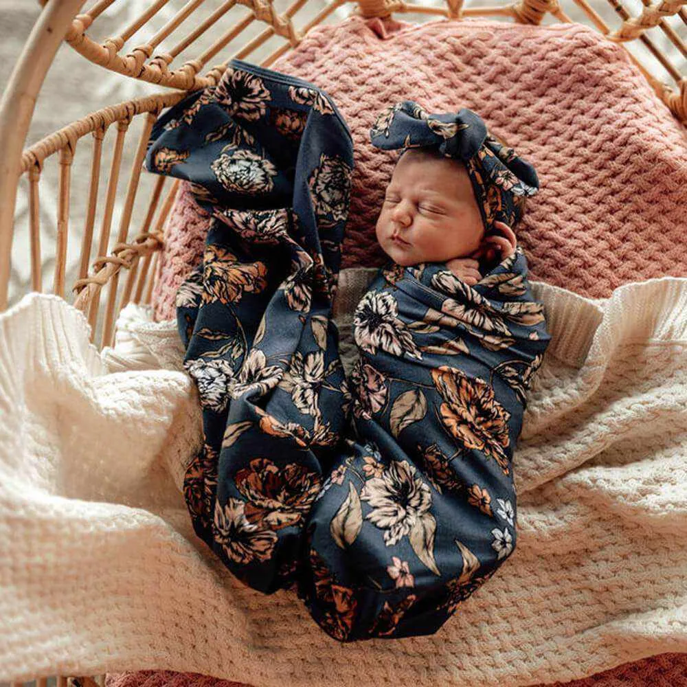 Snuggle Hunny Belle Jersey Wrap & Headband Set